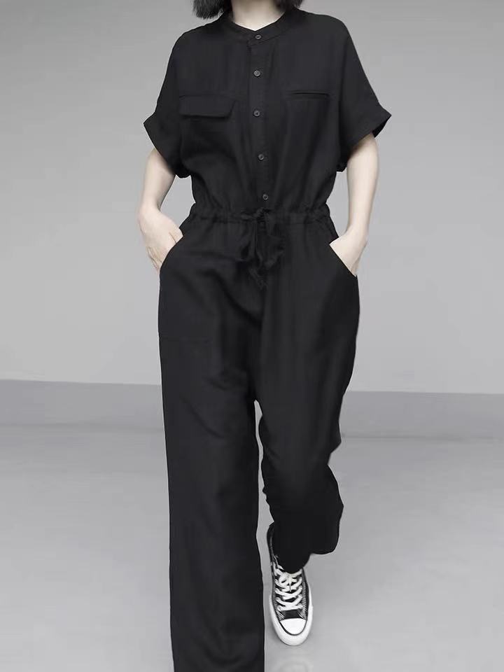 Women'S Fashion Utility Pants - กางเกงจั๊มพ์สูทแฟชั่นไซส์ใหญ่ทรงสลิม ช่วยพรางหุ่น เอวหลวม แขนสั้นขายาว สำหรับผู้หญิง เอวสูง