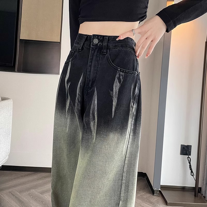 Women'S Fashion Utility Pants - กางเกงยีนส์ผู้หญิงเอวสูงทรงคาร์โก้ มีกระเป๋าหลายช่อง สไตล์ยูทิลิตี้ ชุดทำงาน ลายพรางทหาร แฟชั่นเดนิม