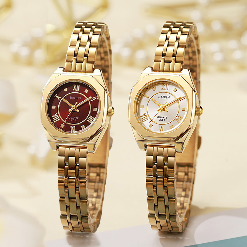 Women'S Fashion Digital Watch - นาฬิกาผู้หญิงหรูหรา แฟชั่นสายเหล็ก นาฬิกาควอตซ์ผู้หญิงอเนกประสงค์ ของขวัญสำหรับนักเรียน นาฬิกาสีทอง นาฬิกาข้อมือขายส่ง