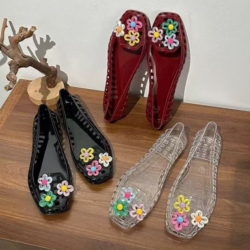 รองเท้าเจลลี่ลายดอกไม้แฮนด์เมด - Women Fashion Hub บทวิจารณ์และราคา