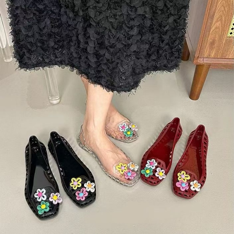 รองเท้าเจลลี่ลายดอกไม้แฮนด์เมด - Women Fashion Hub บทวิจารณ์และราคา