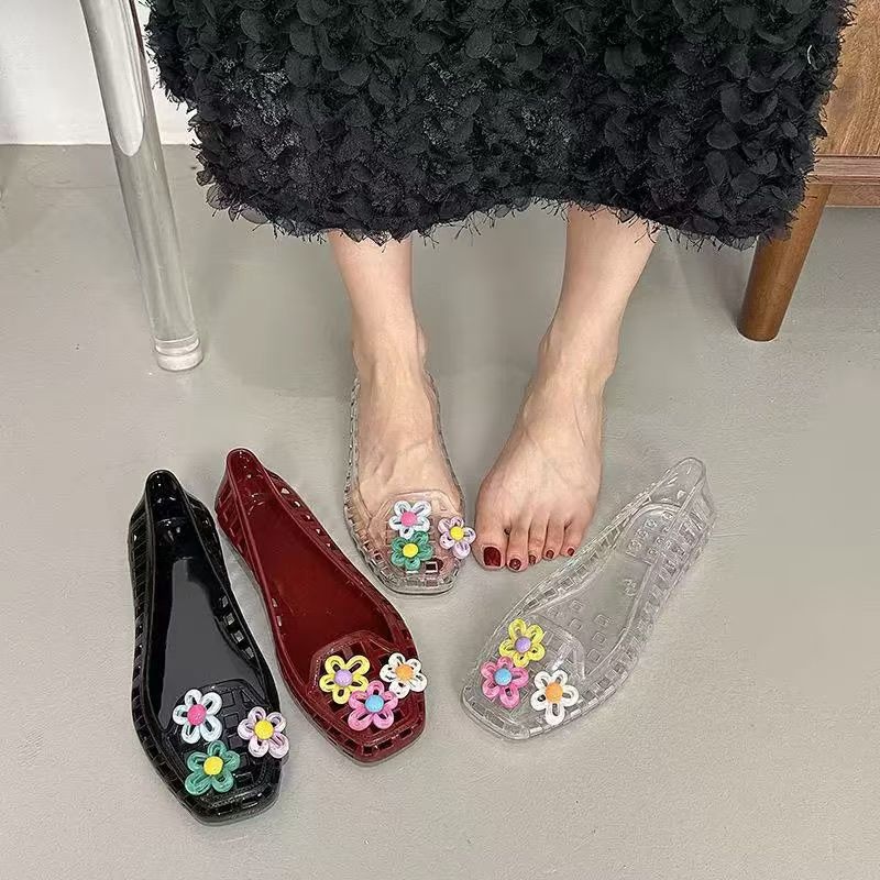 รองเท้าเจลลี่ลายดอกไม้แฮนด์เมด - Women Fashion Hub บทวิจารณ์และราคา
