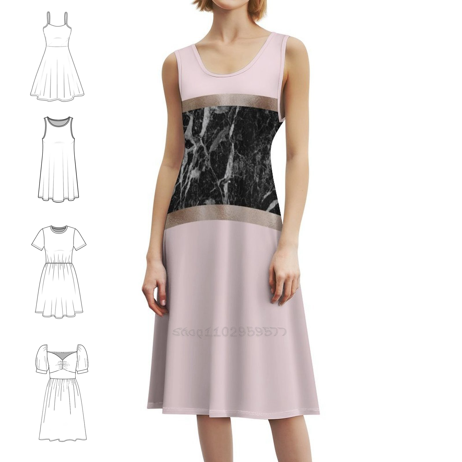 ชุดเดรสสไตล์โบโฮชิค สีดำลายหิน - Women Fashion Gown บทวิจารณ์และราคา
