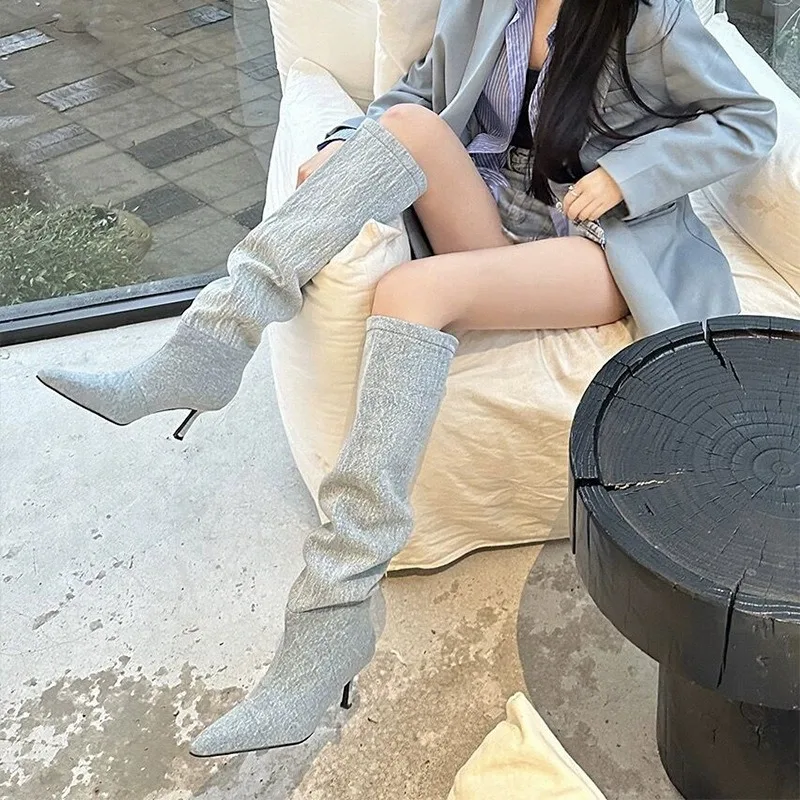 รองเท้าบูททรงสูงแบบพับได้เหนือ - Women Fashion Youtube บทวิจารณ์และราคา