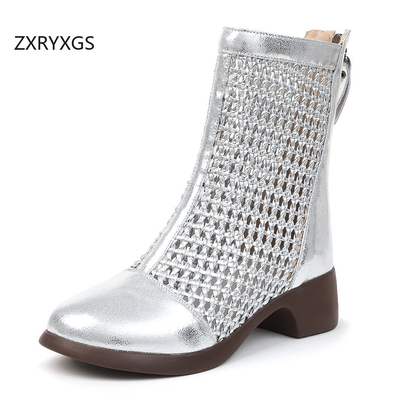 ZXRYXGS 2026 รองเท้าบูทหนังวัว - Women Fashion Youtube บทวิจารณ์และราคา
