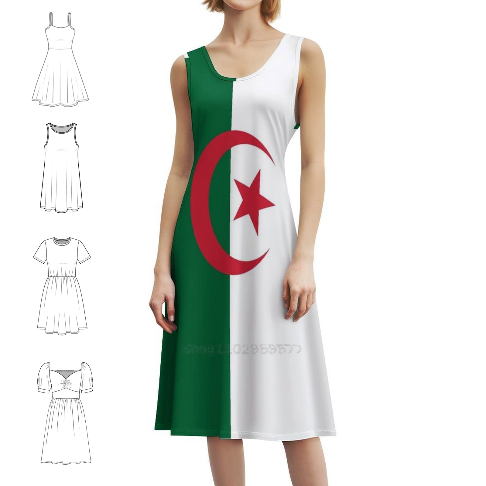 ชุดเดรสสไตล์โบฮีเมียนลายธงชาติ - Women Fashion Gown บทวิจารณ์และราคา