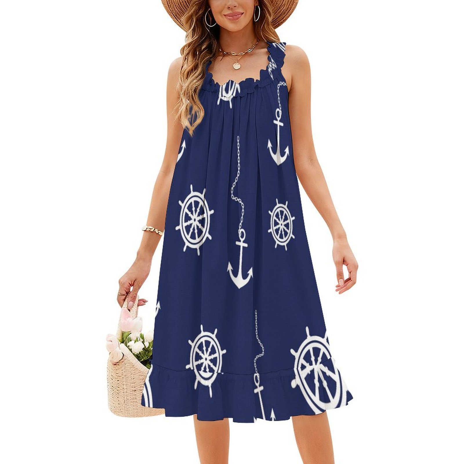 ลายเรือใบสีกรมท่าและสีขาว พร้อ - Women Fashion Gown บทวิจารณ์และราคา