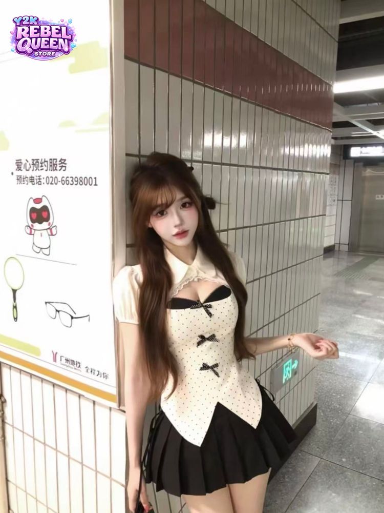 ชุดเซ็ต 2 ชิ้น Coquette Sweet  - Ruched Dress Mini บทวิจารณ์และราคา