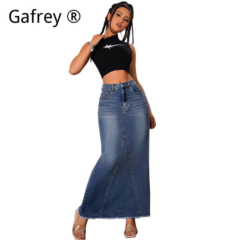 กระโปรงยีนส์ทรงเอ midi เอวสูง  - Women Fashion Jeans บทวิจารณ์และราคา