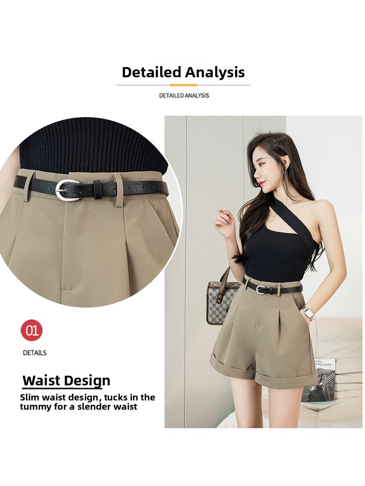 กางเกงขาสั้นเอวสูงทรงขากว้างสำ - Women'S Fashion Utility Pants บทวิจารณ์และราคา