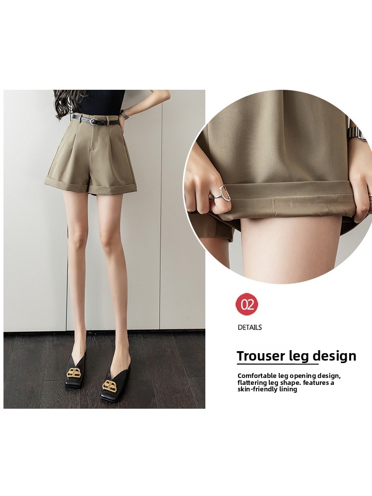กางเกงขาสั้นเอวสูงทรงขากว้างสำ - Women'S Fashion Utility Pants บทวิจารณ์และราคา