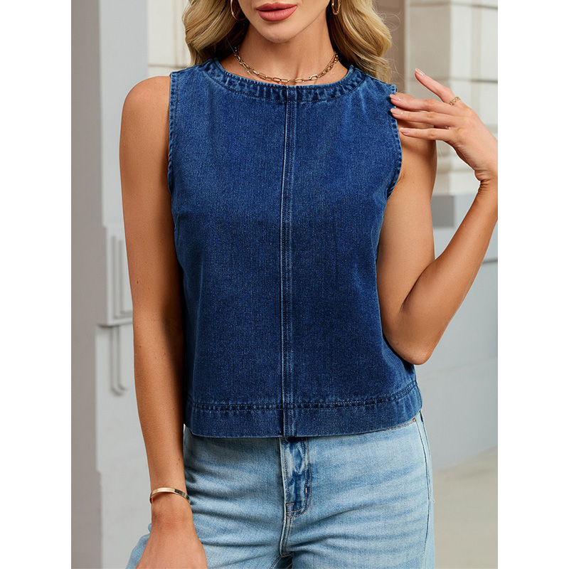 เบนย์นฟฟี่เสื้อกั๊กยีนส์คอกลมล - Women Fashion Jeans บทวิจารณ์และราคา