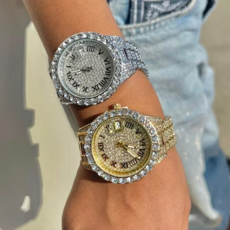 นาฬิกาหรูหราประดับเพชรเต็มเรือ - Women'S Fashion Digital Watch บทวิจารณ์และราคา